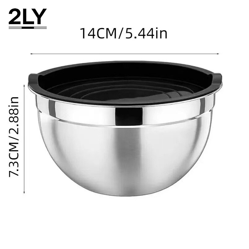 Kitchen Baking Cooking - Kalınlaştırılmış Paslanmaz Çelik Karıştırma Kaseleri Seti,