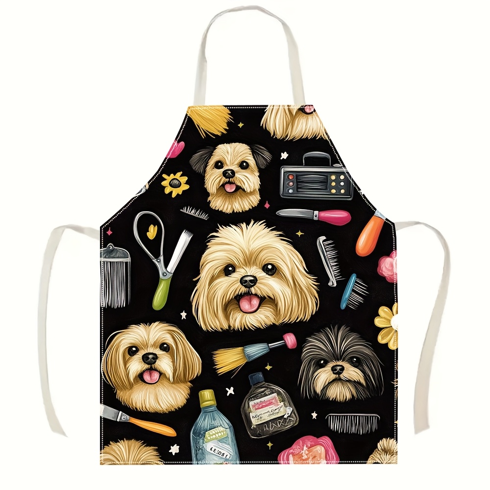 Kitchen Baking Background - 1 adet Komik Köpek Bakıcı Önlüğü