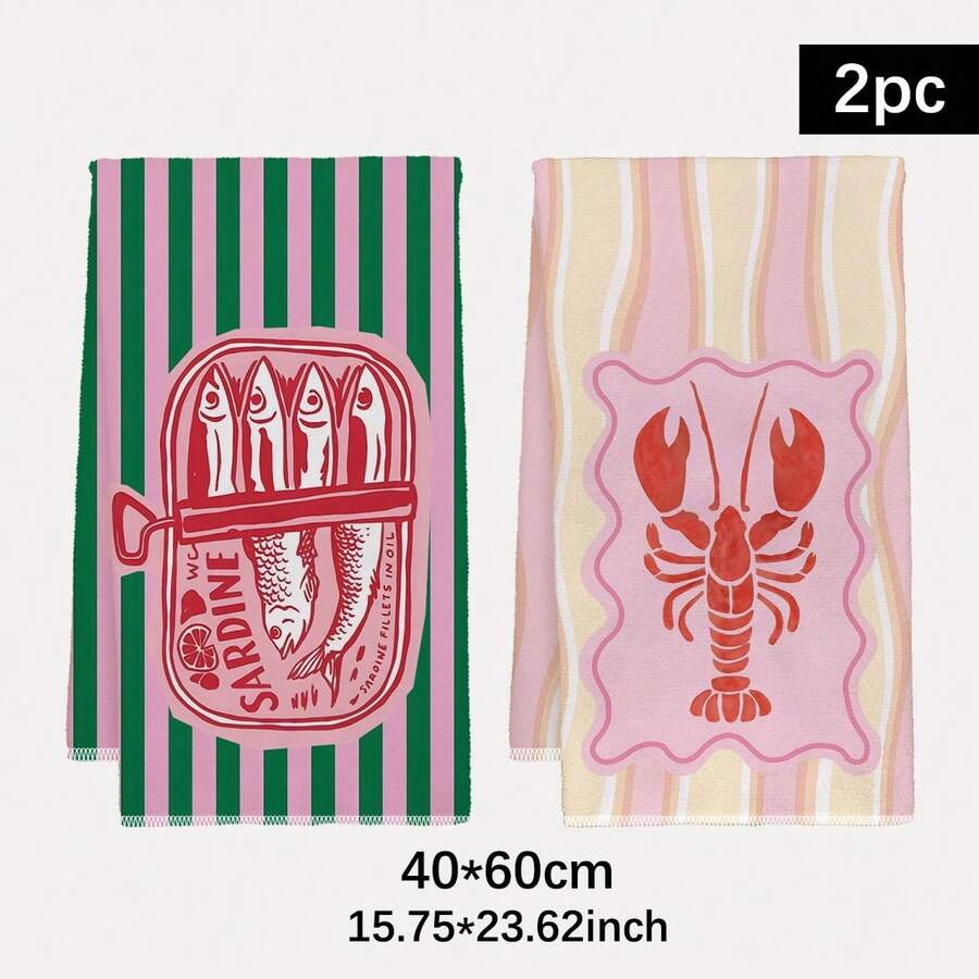 Kitchen Baking Must Haves - 2 Adet, Pembe ve Yeşil Çizgili