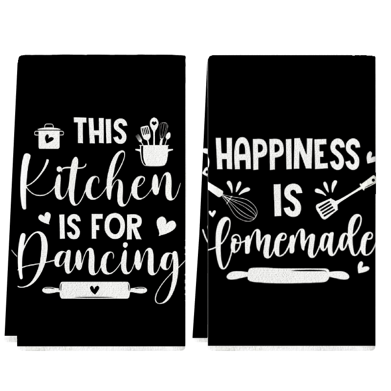 Kitchen Baking Background - 2 Adet, Siyah Zemin Üzerine Eğlenceli