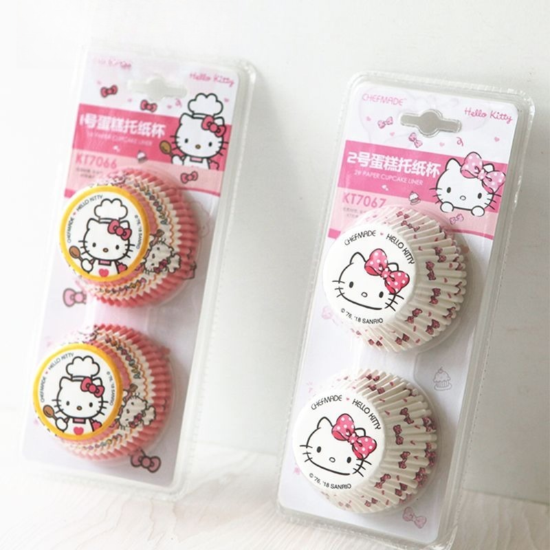 Kitchen Baking Items - Hello Kitty Baskılı Cupcake Kapları Sevimli