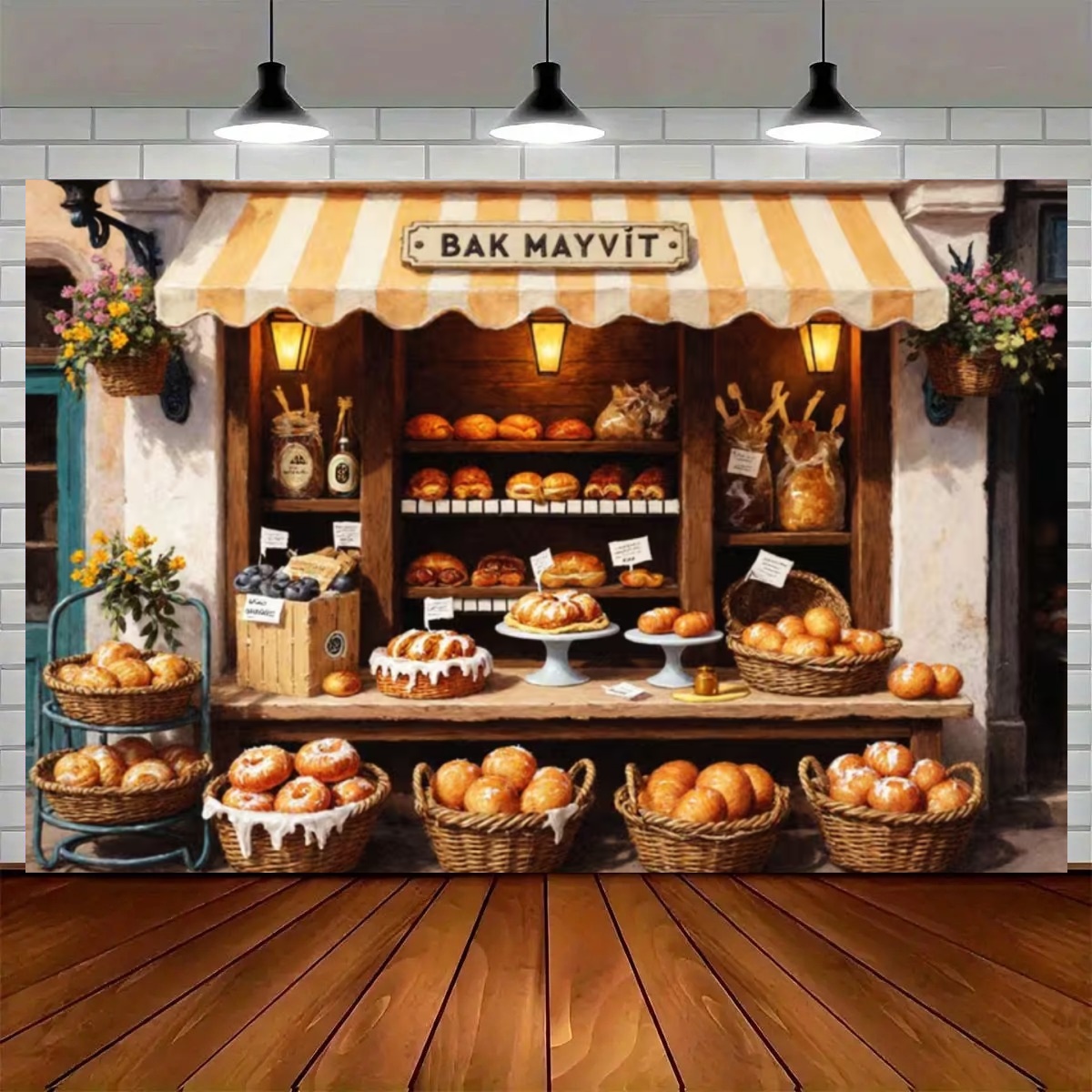 Sokakta Pişirme Mutfak Arka Pl - Kitchen Baking Background incelemesi ve fiyatı