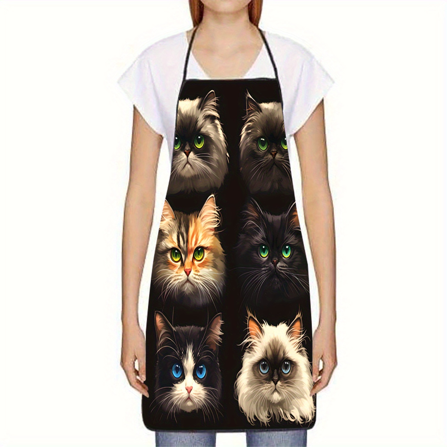 Kedi Yüzü Portre Önlüğü Siyah  - Kitchen Baking Background incelemesi ve fiyatı