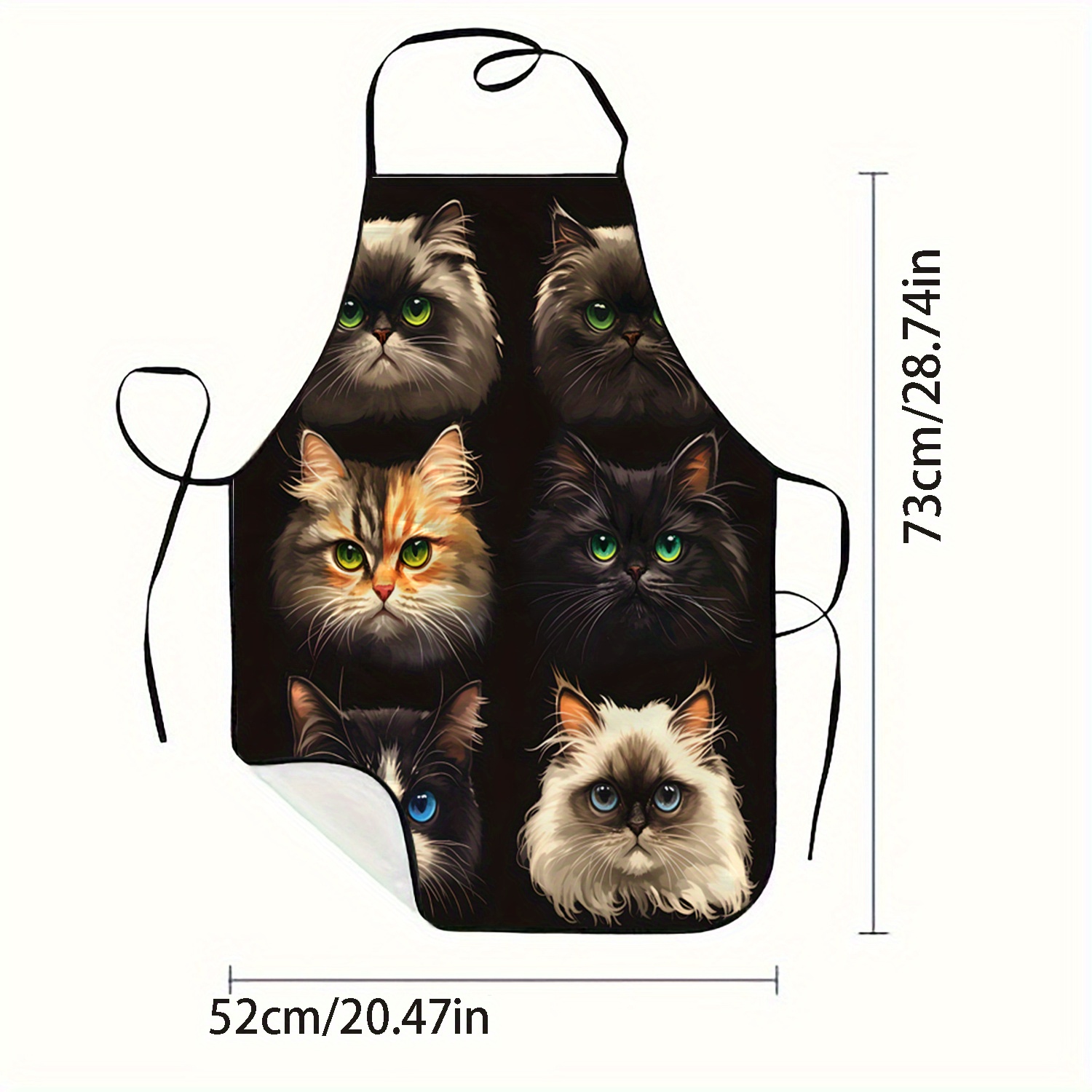 Kedi Yüzü Portre Önlüğü Siyah  - Kitchen Baking Background incelemesi ve fiyatı