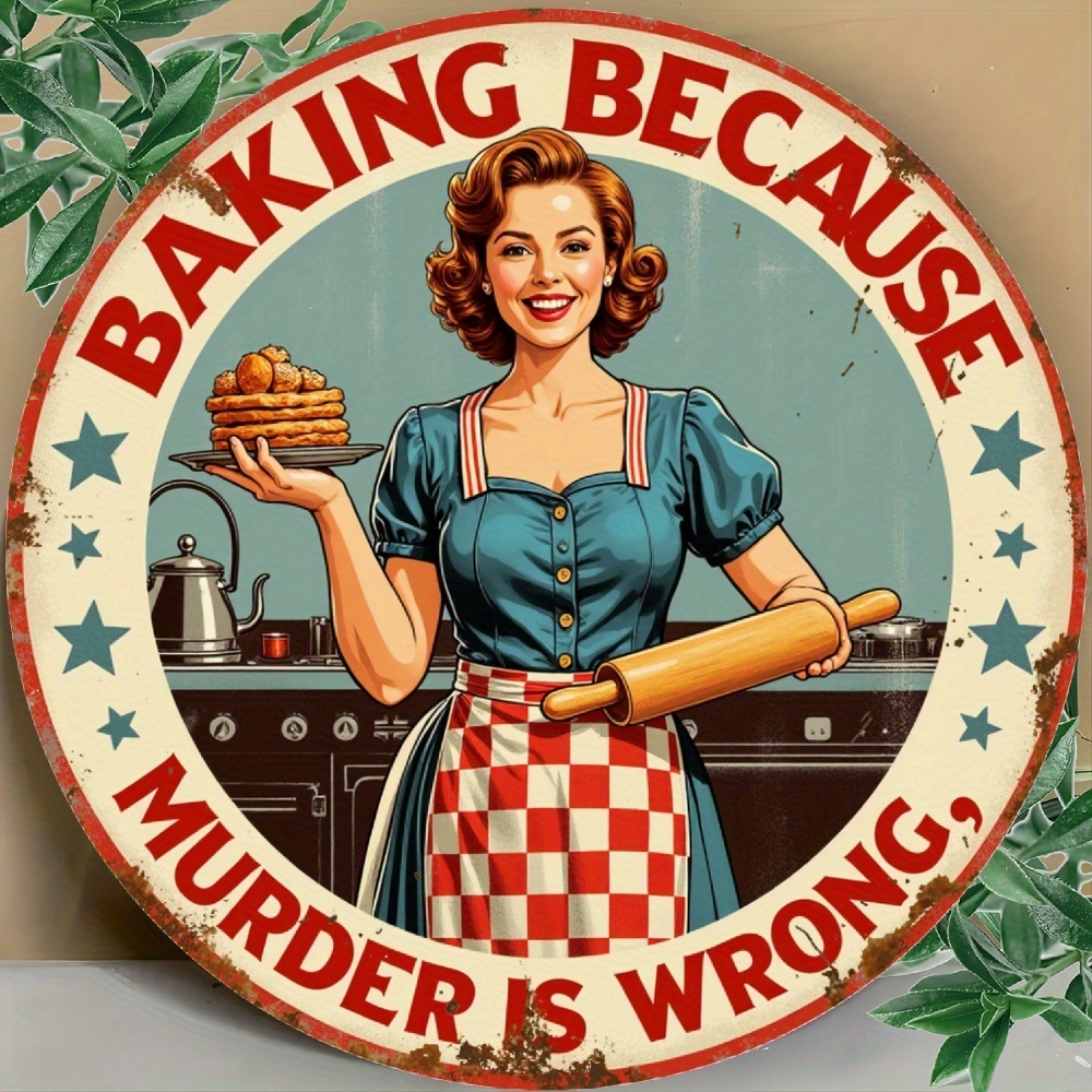 Vintage Alüminyum Yuvarlak Tab - Kitchen Baking Quotes incelemesi ve fiyatı