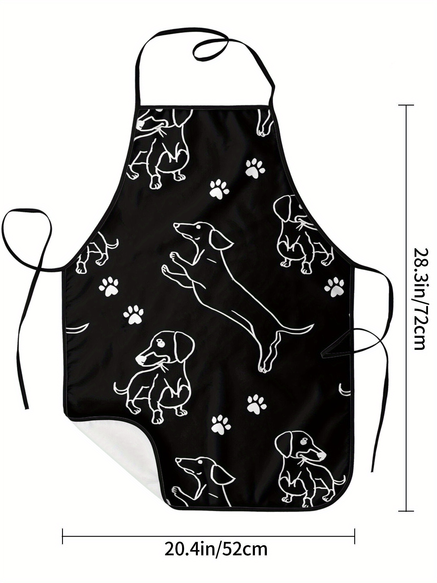 Dachshund Paw Print Önlük Siya - Kitchen Baking Background incelemesi ve fiyatı