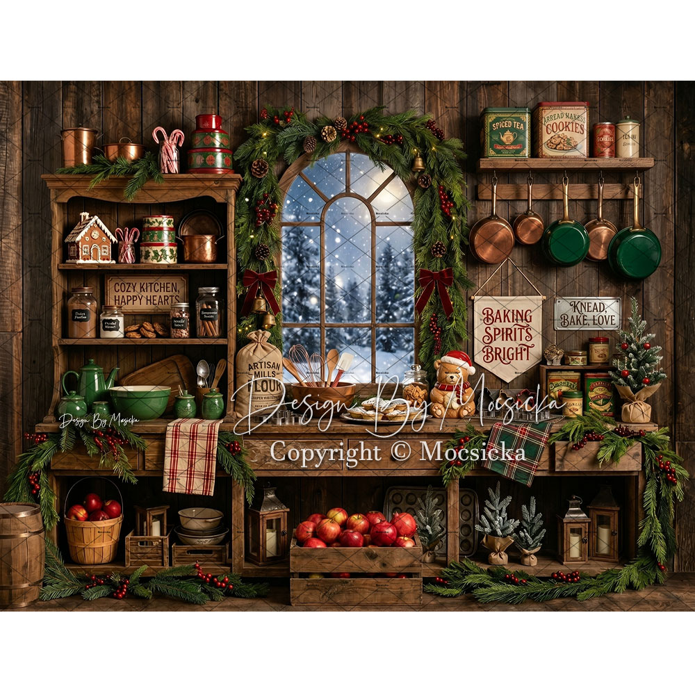 Mocsicka Noel Rustik Mutfak Ar - Kitchen Baking Background incelemesi ve fiyatı