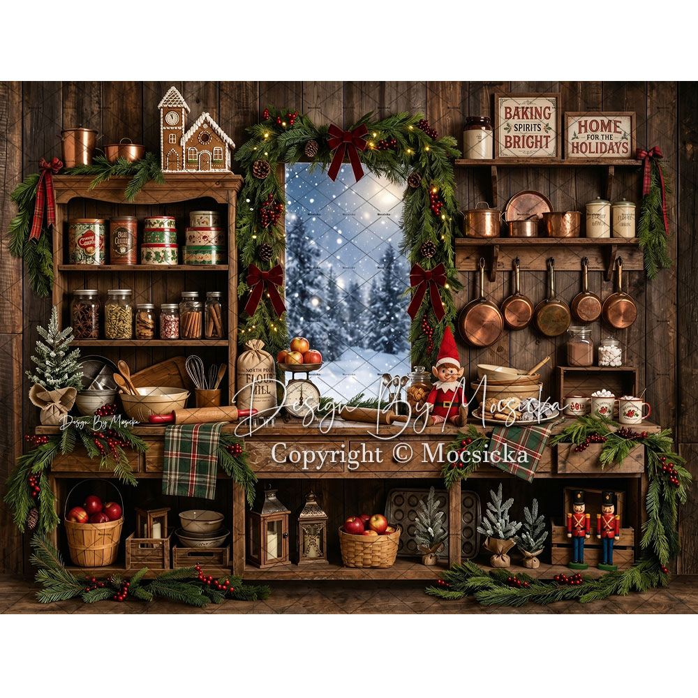 Mocsicka Noel Rustik Mutfak Ar - Kitchen Baking Background incelemesi ve fiyatı