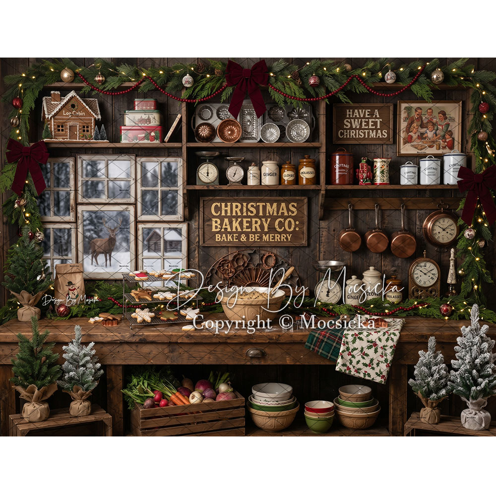 Mocsicka Noel Rustik Mutfak Ar - Kitchen Baking Background incelemesi ve fiyatı