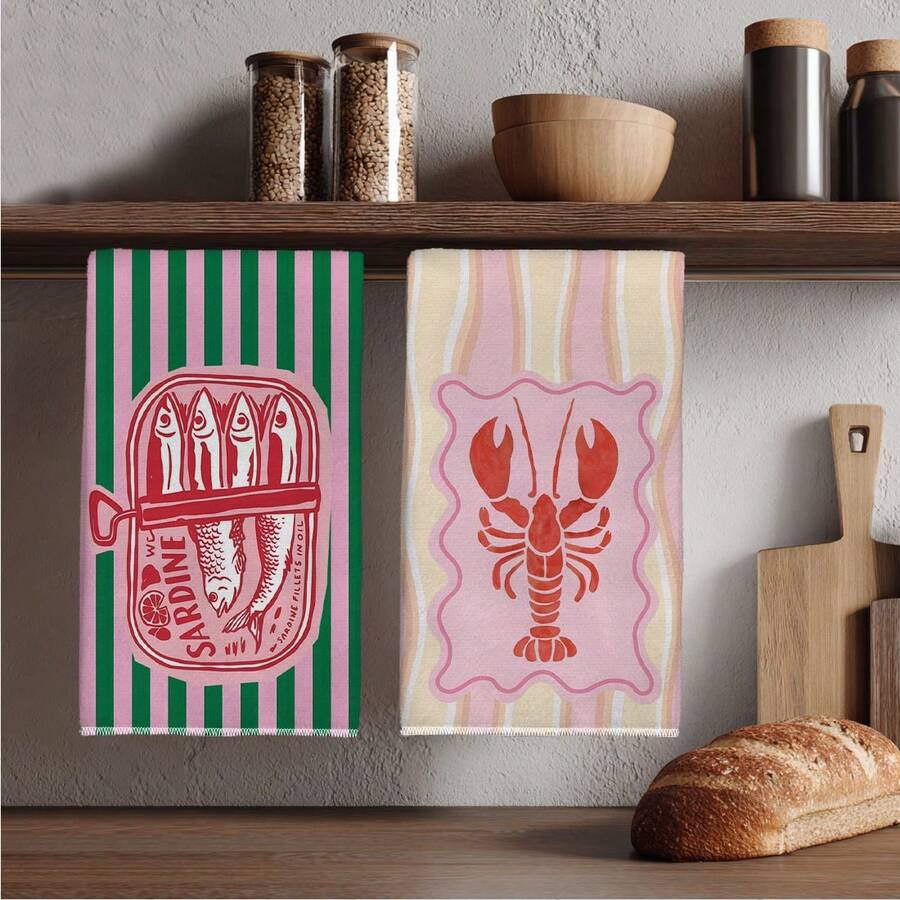 2 Adet, Pembe ve Yeşil Çizgili - Kitchen Baking Must Haves incelemesi ve fiyatı