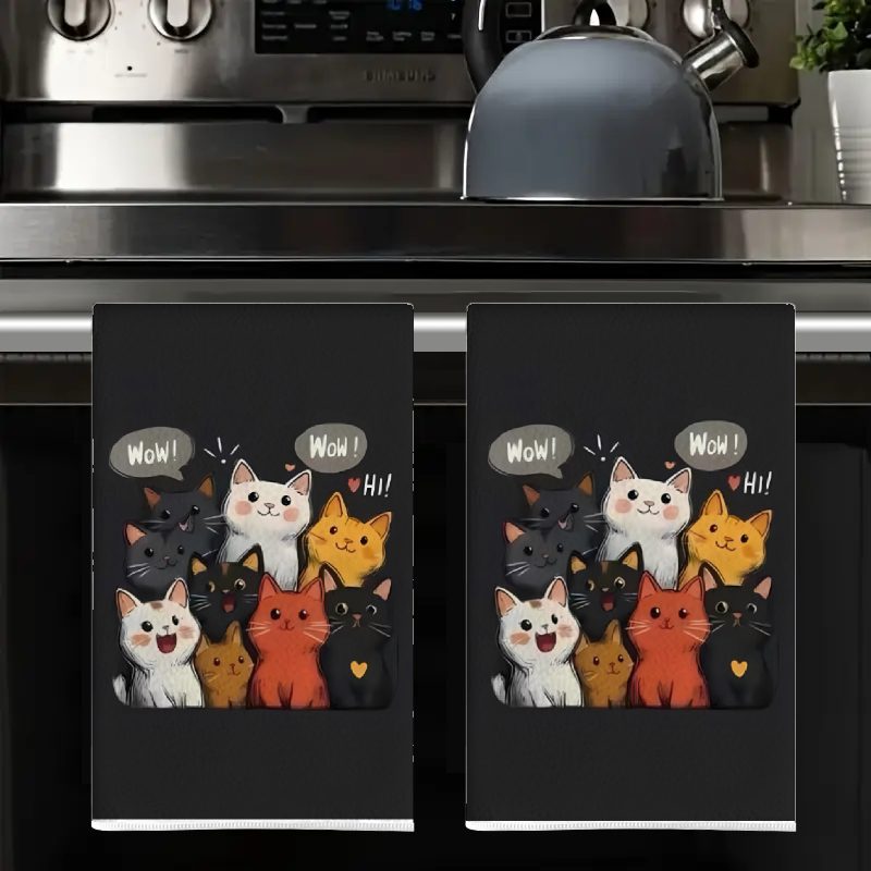 2 Adet, Siyah Arka Planlı Kedi - Kitchen Baking Background incelemesi ve fiyatı